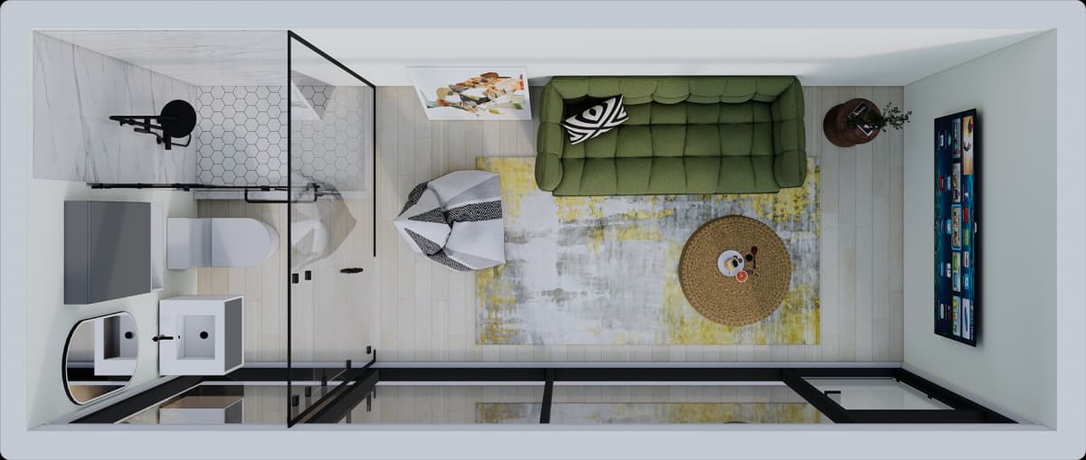 Studio 1 - Floor Plan View 1