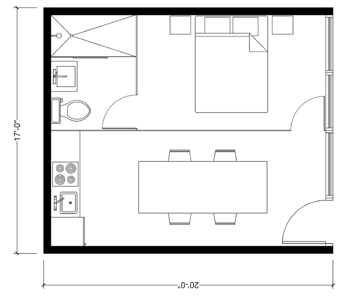 1 Bedroom - Floor Plan View 2