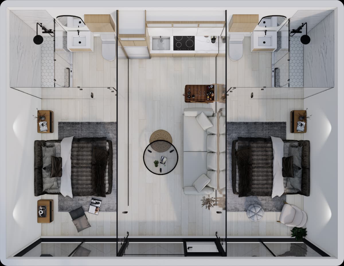 2 Bedroom - Floor Plan View 1