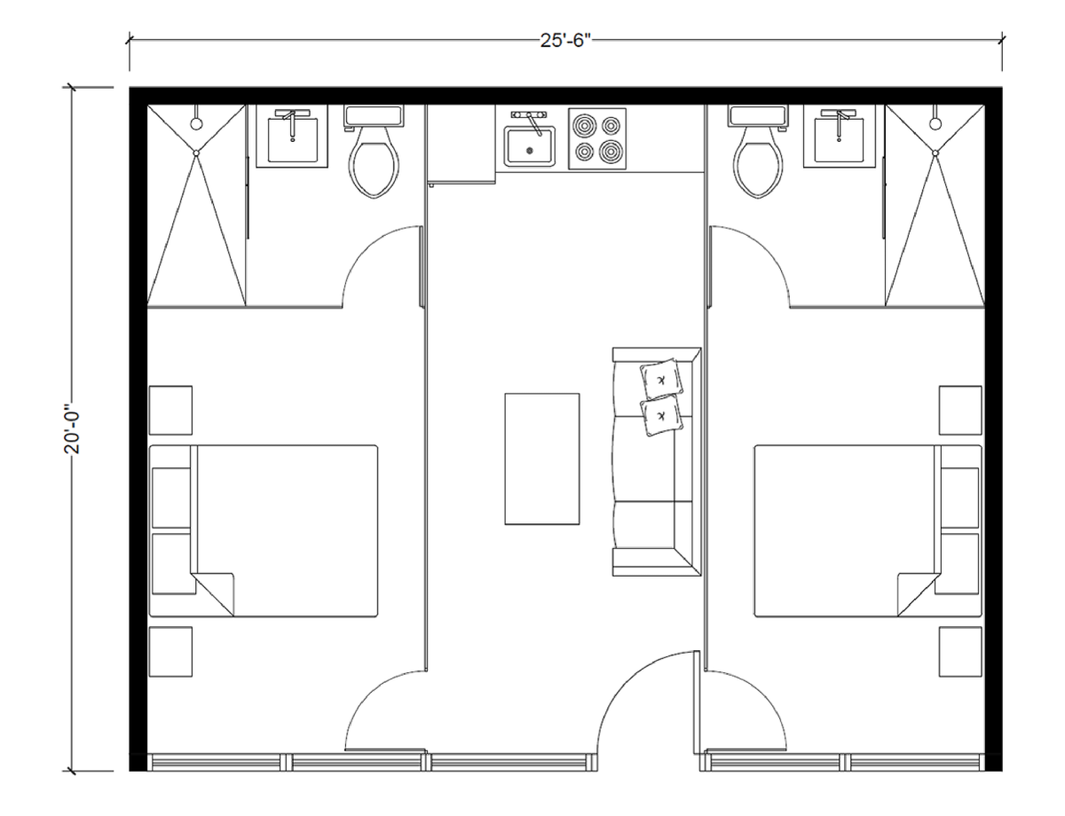 2 Bedroom - Floor Plan View 2