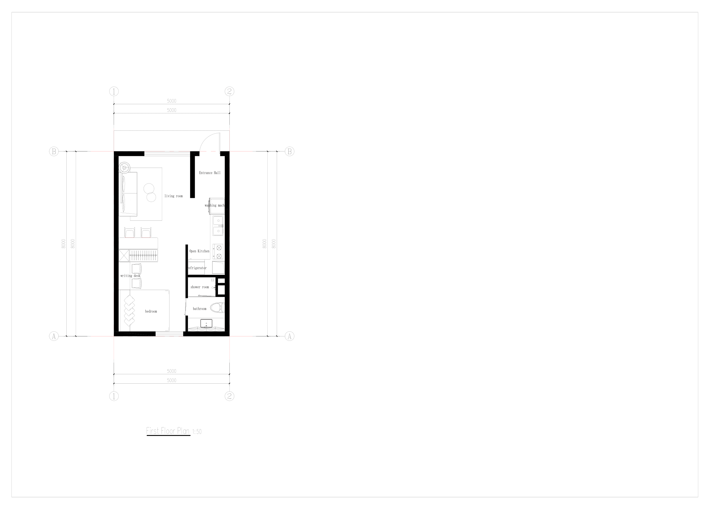 Laneway 1 Bedroom - Floor Plan